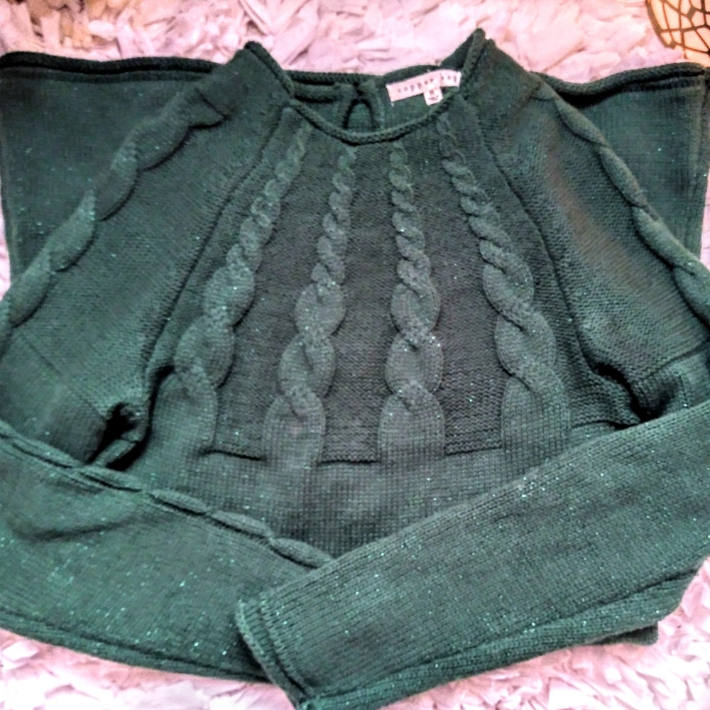 Glitter Green Sweater Dress